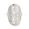 Non-Tarnish 304 Stainless Steel Moon with Star Open Cuff Ring for Women RJEW-M149-29P-1