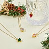 FIBLOOM 4Pcs 4 Colors Brass Micro Pave Cubic Zirconia Heart Pendant Necklaces Set NJEW-FI0001-58-5
