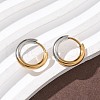 304 Stainless Steel Two Tone Hoop Earrings EJEW-P313-02A-G-2