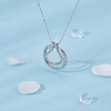 FIBLOOM 1Pcs Stainless Steel Teardrop Pendant Necklace NJEW-FI0001-59B-5