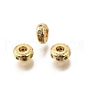 Brass Micro Pave Cubic Zirconia Beads KK-C106-14G-1