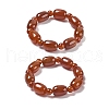 Natural Carnelian Bead Stretch Bracelets G-P570-01G-4