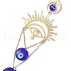 Sun Brass & Handmade Lampwork Evil Eye Hanging Ornaments HJEW-JM02024-4