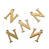 304 Stainless Steel Alphabet Charms STAS-H122-N-AB-2