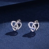 S999 Fine Silver Stud Earrings for Women EJEW-Q031-02S-A-1