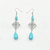 Bohemian Zinc Alloy Synthetic Turquoise Dangle Earrings LQ8241-3-1