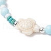 Dyed Synthetic Turquoise & Natural Howlite Beads Bracelets for Women BJEW-JB11794-01-3