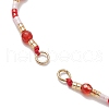4mm Faceted Round Natural Mixed Stone Beads & Handmade Seed Beads Braided Bracelet Making AJEW-MZ00003-3