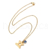 304 Stainless Steel Glass Drill Birth Stone Constellation Pendant Necklaces STAS-D305-08G-C-3
