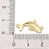 Beach Theme Rack Plating Brass Dolphin Connector Charms KK-P261-08G-G07-3