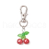 Cherry Copper Wire Wrapped Glass Pearl Pendant Decorations HJEW-JM03024-02-4