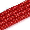 Opaque Spray Painted Glass Beads GLAA-ZX008-4mm-18N-1