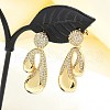 Rack Plating Brass Micro Pave Clear Cubic Zirconia Stud Earrings for Women EJEW-C125-21D-G-1