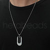 Oval 201 Stainless Steel Blank Tag Pendant Necklaces for Men FS-WG04020-01-4