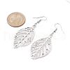 Alloy Leaf Dangle Earrings with 304 Stainless Steel Pins EJEW-JE05510-01-2