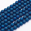 Electroplate Natural Druzy Agate Beads Strands X-G-G708-6mm-03-1