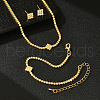 Brass Rhinestone Bracelets & Stud Earrings & Pendant Necklaces Sets FS-WG2806F-02-1
