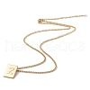 Titanium Steel Initial Letter Rectangle Pendant Necklace for Men Women NJEW-E090-01G-26-2