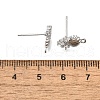 Brass Cubic Zirconia Stud Earrings Finding KK-Q048-15P-3