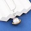 304 Stainless Steel Micro Pave Clear Cubic Zirconia Planet Pendant Pet Urn Ashes Necklaces NJEW-S455-11PG-2