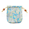 Chinese Style Flower Pattern Satin Jewelry Packing Pouches PW-WG42698-07-1