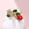 Brass Micro Pave Cubic Zirconia Open Cuff Rings for Women RJEW-U057-16G-2