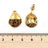 Leopard Print Brass Enamel Stud Earrings for Women EJEW-U055-12B-G-3