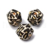 Black Pattern Printed Silicone Beads SIL-XCP0001-20-1