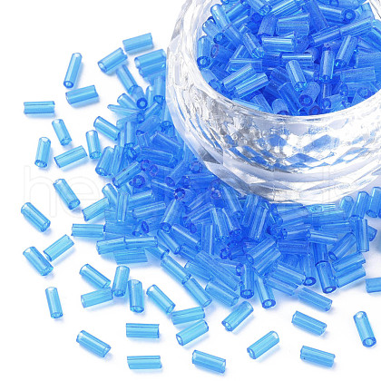 Transparent Glass Bugle Beads SEED-N005-001-C10-1