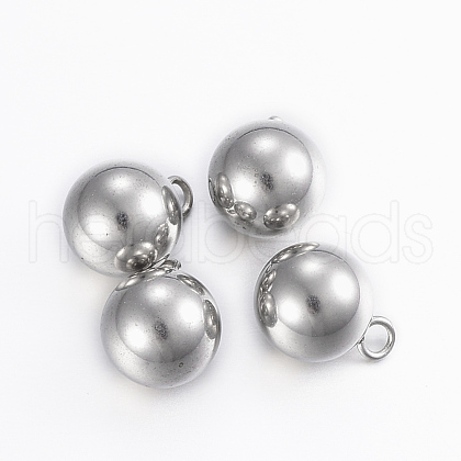Tarnish Resistant 304 Stainless Steel Sphere Charms X-STAS-H394-12P-1