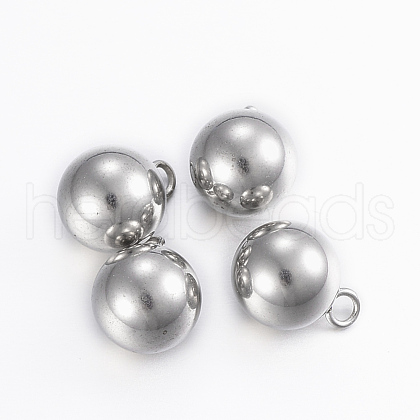 304 Stainless Steel Sphere Charms X-STAS-H394-12P-1