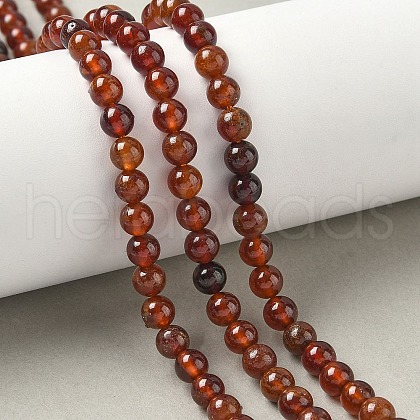 Natural Orange Garnet Beads Strands G-G271-B01-6mm-1