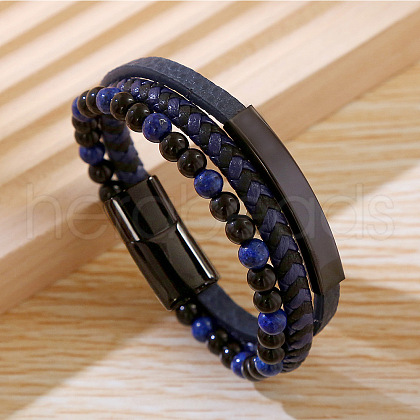PU Leather Braided Cord Bracelets PW-WGF341D-07-1