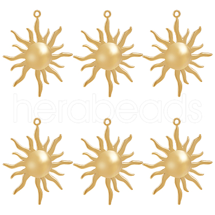 Beebeecraft 6Pcs Ion Plating(IP) 304 Stainless Steel Pendants STAS-BBC0003-81-1