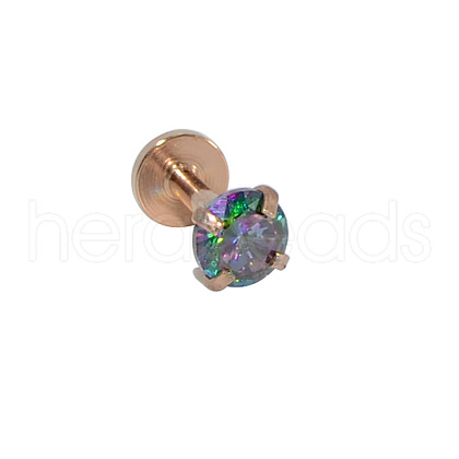 304 Stainless Steel Colorful Synthetic Opal Internally Threaded Labrets For Women Men WGF4990-53-1