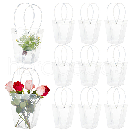 Valentine's Day Trapezoid PP Plastic Gift Bags ABAG-WH0040-10B-1