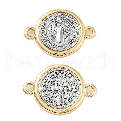 Rack Plating Religion Brass Connector Charms KK-B097-02G-1