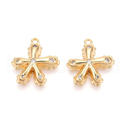 Brass Micro Pave Cubic Zirconia Pendants KK-N262-113B-G-1