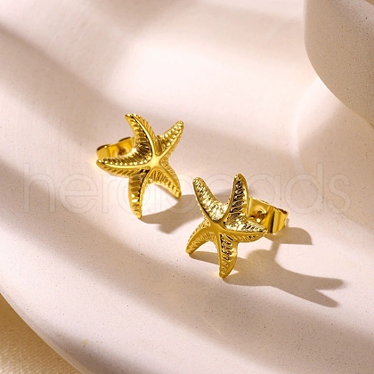 304 Stainless Steel Stud Earrings for Women EJEW-Z092-01G-02-1