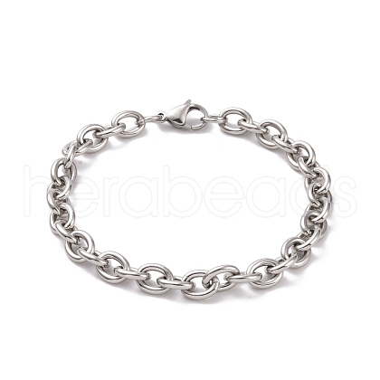 Non-Tarnish 201 Stainless Steel Chunk Cable Chains Bracelet for Men Women BJEW-G618-04P-B02-1