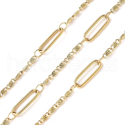 304 Stainless Steel Rectangle with Lumachina Chains CHS-C015-02B-G-1