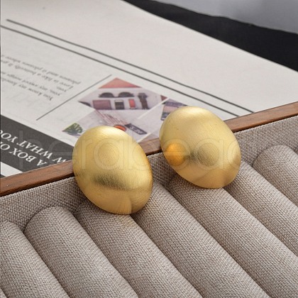 Brass Stud Earrings for Women EJEW-U055-10G-1