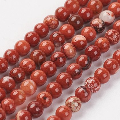 Natural Brecciated Jasper Bead Strand X-G-G680-42-1