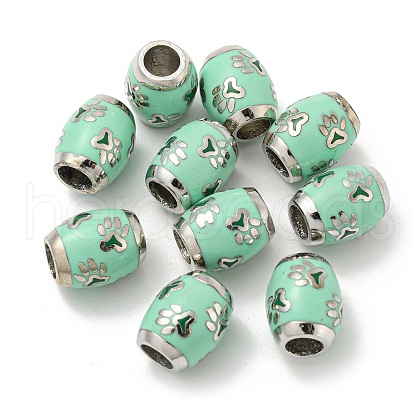 Platinum Tone Alloy Enamel European Beads FIND-E044-02P-01-1