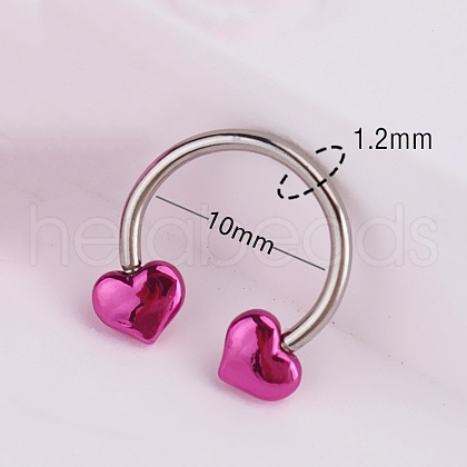 316L Stainless Steel Micro Pave Cubic Zirconia Hoop Nose Rings WG5D603-12-1
