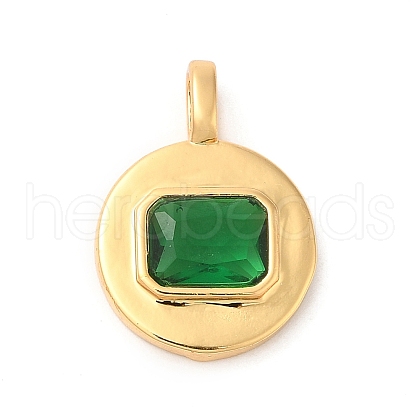 Brass with Cubic Zirconia Pendants KK-K339-01G-01-1
