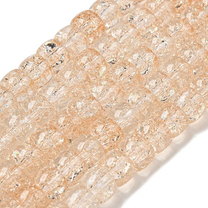 Transparent Spray Painting Crackle Glass Beads Strands GLAA-NH0001-05H-1