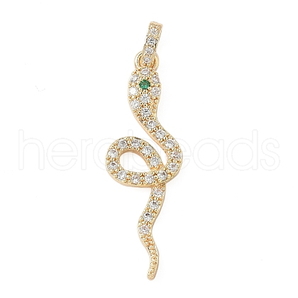 Brass Micro Pave Cubic Zirconia Pendants KK-Q037-01B-G-1