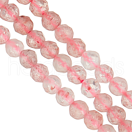 Olycraft 1 Strand Natural Strawberry Quartz Beads Strands G-OC0004-43-1