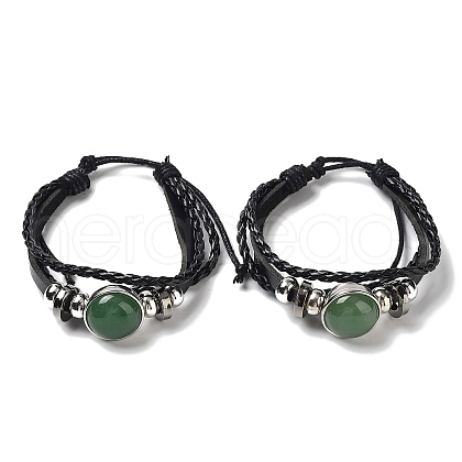 Natural Natural Green Aventurine Multi-strand Bracelets BJEW-Q337-01G-1